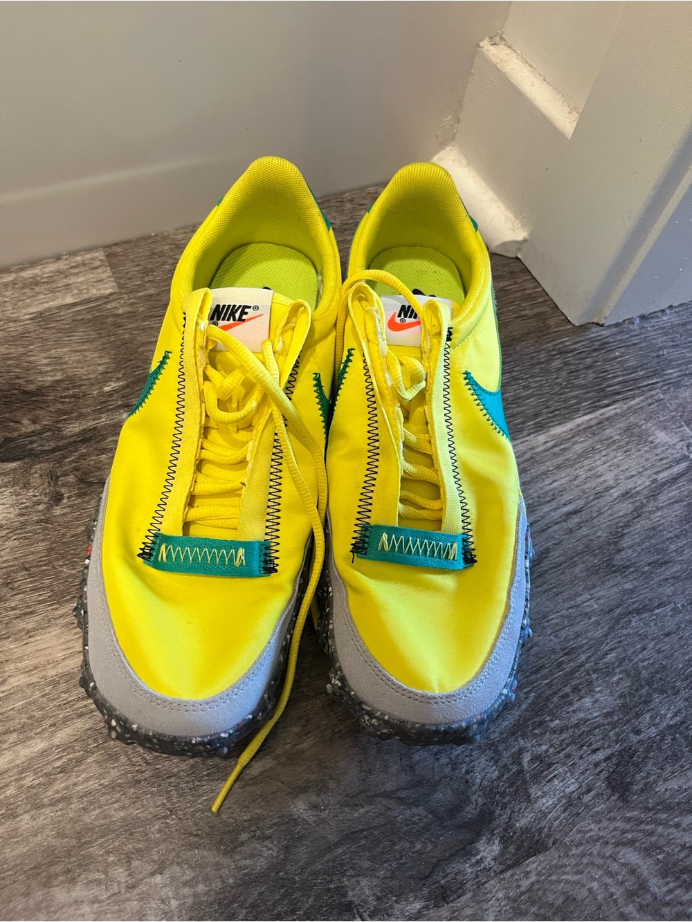 Neon Nike Waffle One Crater sneakers